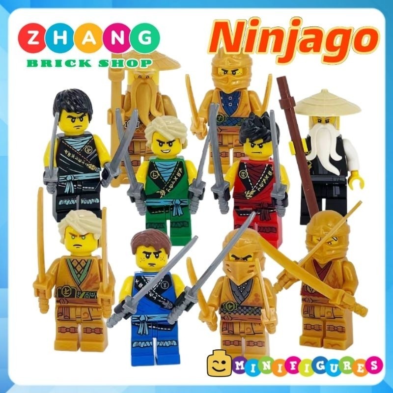 Ninjago ซีซั่น 1 Kai Cole Jay Lloyd Wu Golden Lloyd Minifigures 1810