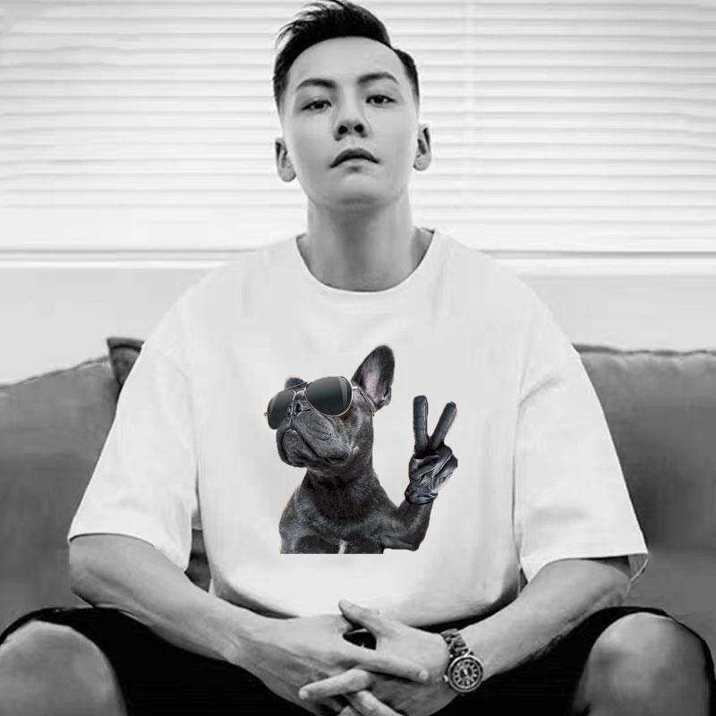 YOU-T【จัดส่งจากประเทศไทย】 เสื้อยืดโอเวอร์ไซส์ลาย "พิทบูล"สวมใส่สบายผ้าฝ้าย 100%,คอกลม,ไม่มีการยืด,แฟชั่นเกาหลี