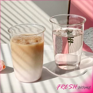 Fresh ถ้วยแก้วใส่เครื่องดื่ม ขนาด 300ML 400ML สําหรับใส่นม กาแฟ น้ําผลไม้ glass coffee mug