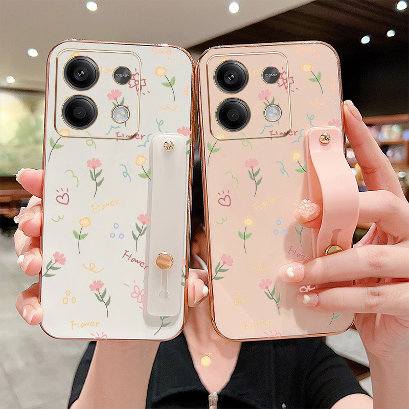 ปลอกสําหรับ Infinix Zero 30 4G 5G Zero 20 GT 20 Pro X6731B X6731 X6821 X6871 เต็มหน้าจอดอกไม้สายรัดข้อมือวงเล็บ Anti Drop เคสโทรศัพท์