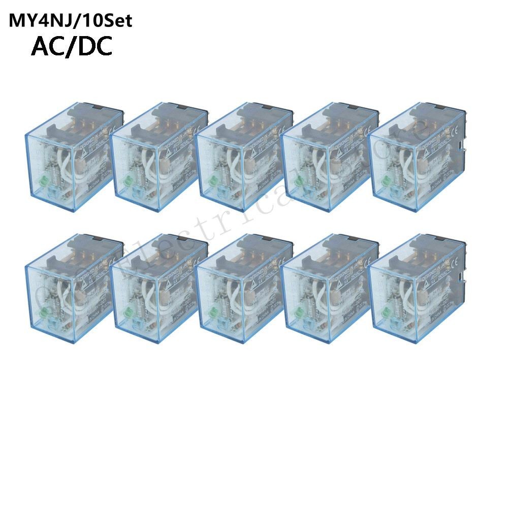 ✻10PCS MY4NJ Coil DC/AC 12V 24V 36V 48V 110V 220V  HH54P 5A 220V Miniature Electromagnetic General P