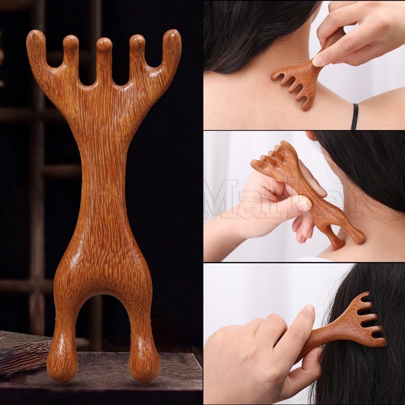 [ แนะนํา ] หวีนวดเขากวาง - เครื่องนวดหัวห้ากรงเล็บ - Meridians Gua Sha Stick - มีดโกนใบหน้า - ความเมื่อยล้า ป้องกันไฟฟ้าสถิต - เครื่องมือดูแลความงาม - อุปกรณ์สุขภาพ