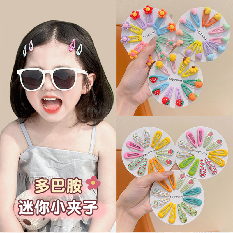 10ชิ้นแฟชั่นเกาหลีเด็กน่ารักที่มีสีสันbbคลิปกิ๊บติดผมเครื่องประดับผม