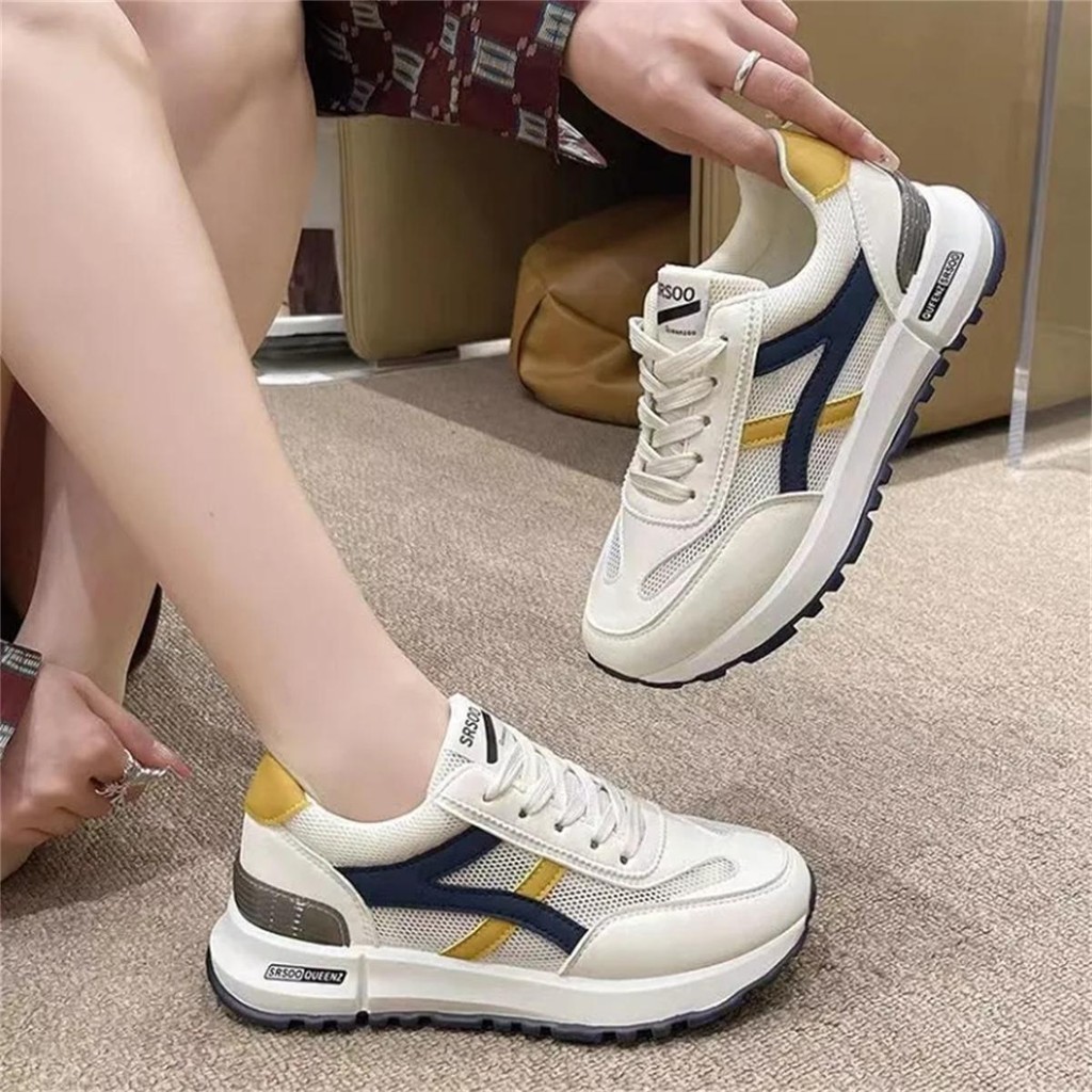 สินค้ามาใหม่ รองเท้าผู้หญิงยอดนิยม รองเท้าผ้าใบ รองเท้าวินเทจ ดีไซด์สวยและใส่สบาย ระบายอากาศได้ดี ไซส์ 35-44