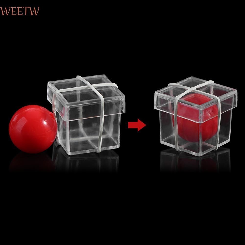 Weekw ลูกบอลใสผ่านกล่อง,ภาพลวงตา Magic Magician เกม Ball Penetrate กล่อง, Magic Accessories Gimmick Props Props พลาสติก Tricks Street Stage