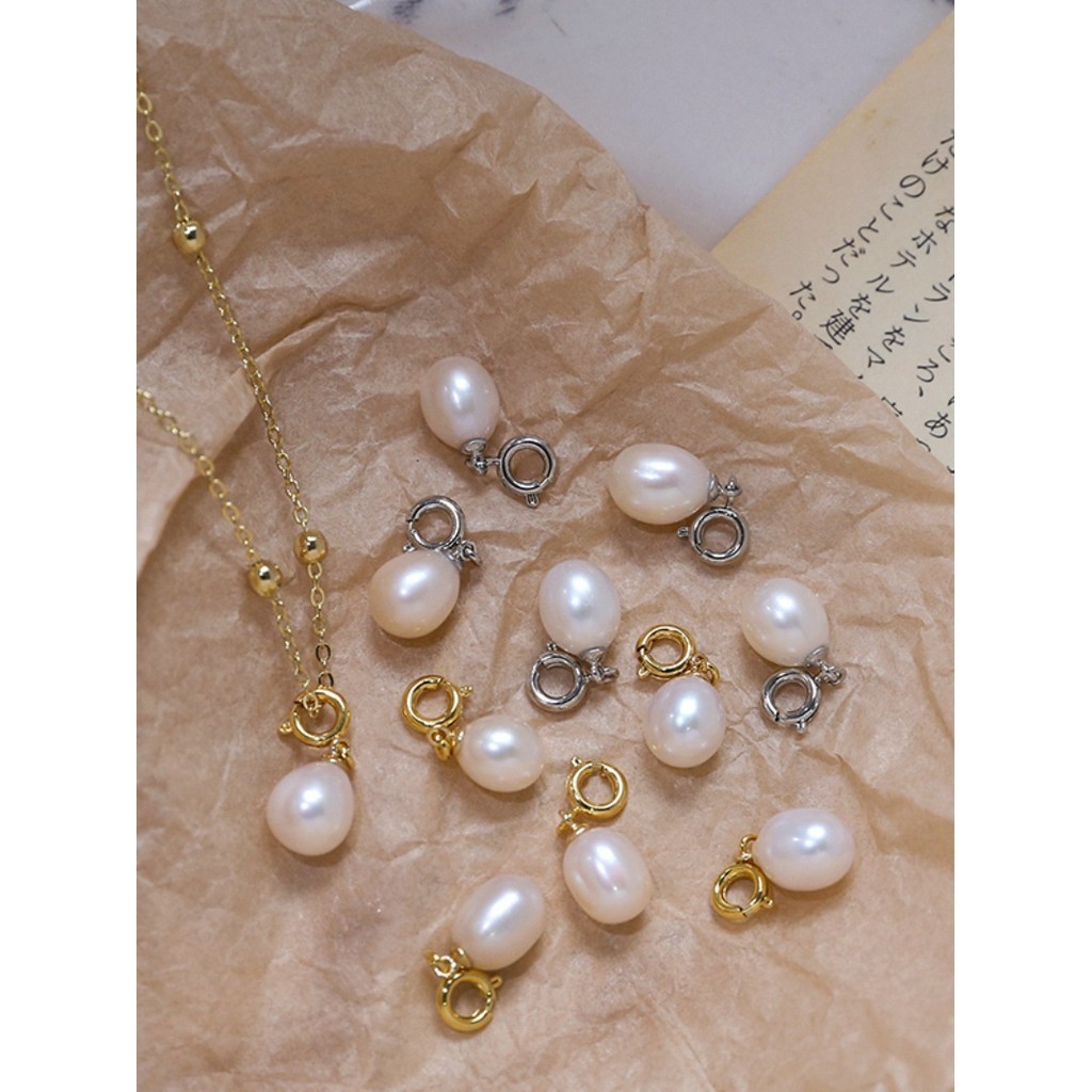 จี้ 18K ไข่มุกน้ําจืดธรรมชาติ Strong Light Living ปาก DIY