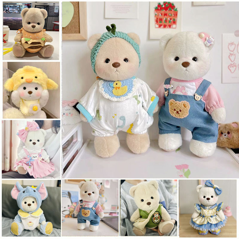 30 ซม.Lena Joint Bear ชุดจั๊มสูทตุ๊กตาหมี-ตุ๊กตาเสื้อผ้าตุ๊กตาเสื้อผ้าเด็ก Jumpsuit ไดโนเสาร์ Romper Overalls ชุด-823