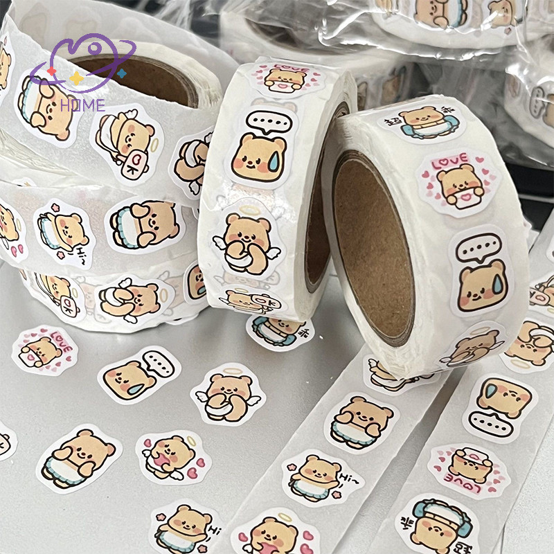 [mayhome] 500 ชิ้น/ม้วนสติ๊กเกอร์ซีลกลมน่ารักม้วนสติ๊กเกอร์ Graffiti สติ๊กเกอร์ติดกระเป๋าเดินทางของเล่น {TH}