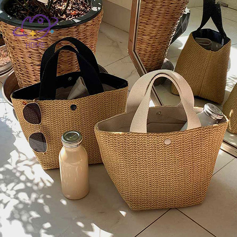 [mayhome] Elegant Ladies Strawทอกระเป๋าถือผู้หญิง Holiday Beach Casual Tote Top-Handleกระเป๋าแฟชั่นกระเป๋าสะพายย้อนยุค {TH}