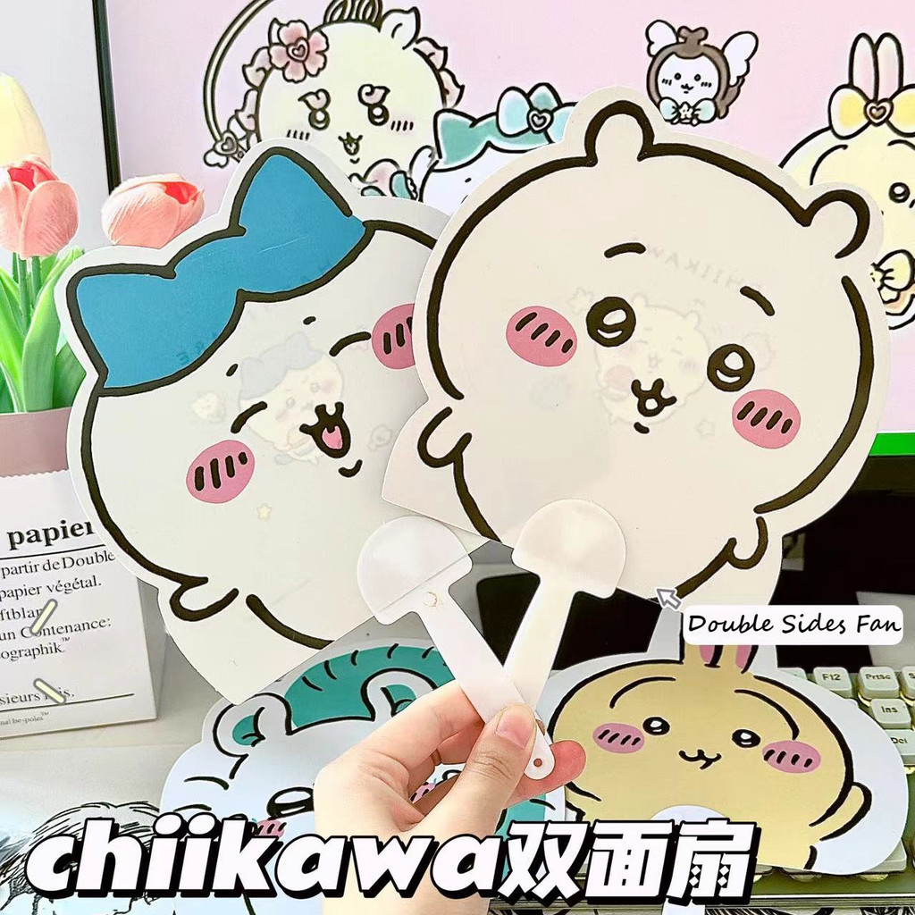 Chiikawa ฤดูร้อนพัดลมมือการ์ตูน Hachiware รอบพัดลม