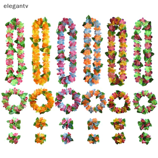 Egn 4 ชิ้น/เซ็ตดอกไม้ฮาวาย Leis DIY สร้อยคอพวงมาลัยแฟนซีปาร์ตี้ชุดตกแต่ง N