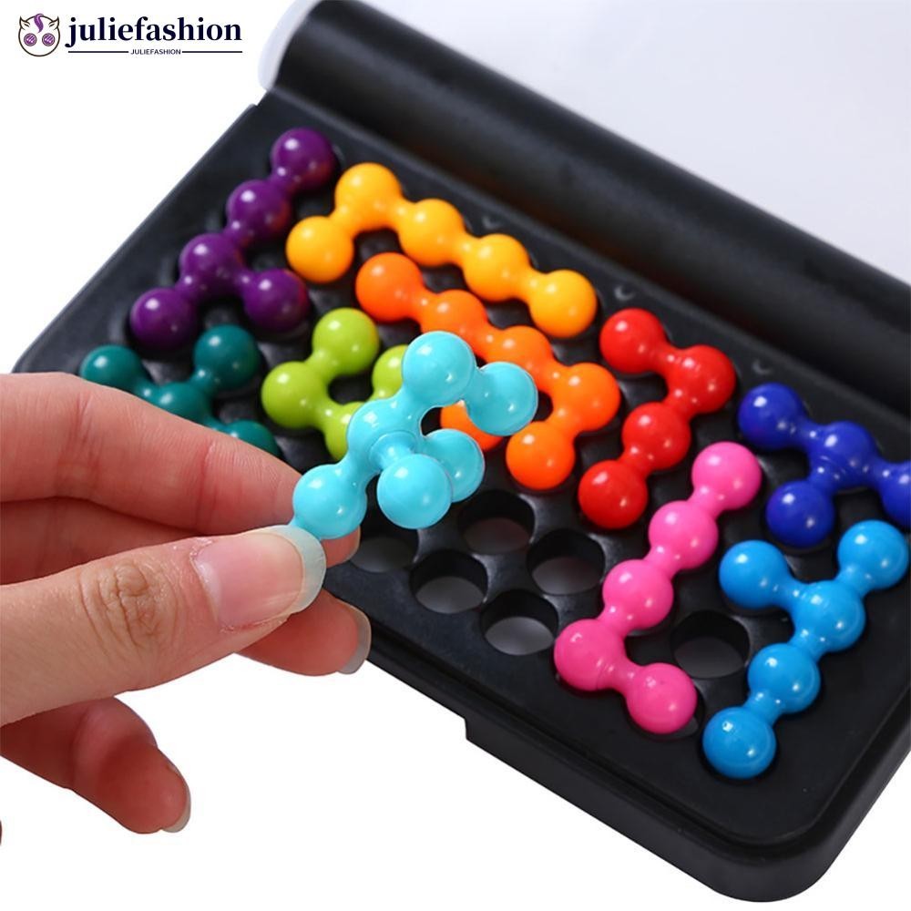 JULIEFASHION 2D & 3D 120 Challenges IQ Puzzler เกมสติปัญญา Magic ลูกปัดสําหรับเกมการเดินทางเด็กและผู้ใหญ่สมองเกม Montessori ของเล่น L6M3[NVEP]