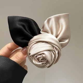 Elegant เกาหลี 3D Rose ดอกไม้ Hairpin กิ๊บติดผม Headwear เครื่องประดับผมสําหรับสาวหวาน