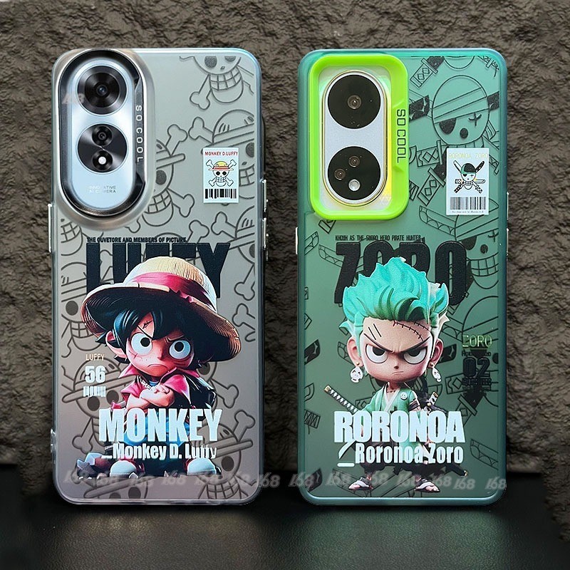 เคส OPPO A79 A98 A78 A77 5G เคส OPPO A60 A77S A57 A38 A18 เคสโทรศัพท์มือถือแบบแข็ง โปร่งแสง ผิวด้าน กันกระแทก ลายลูฟี่ โซโร วันพีซ สําหรับ