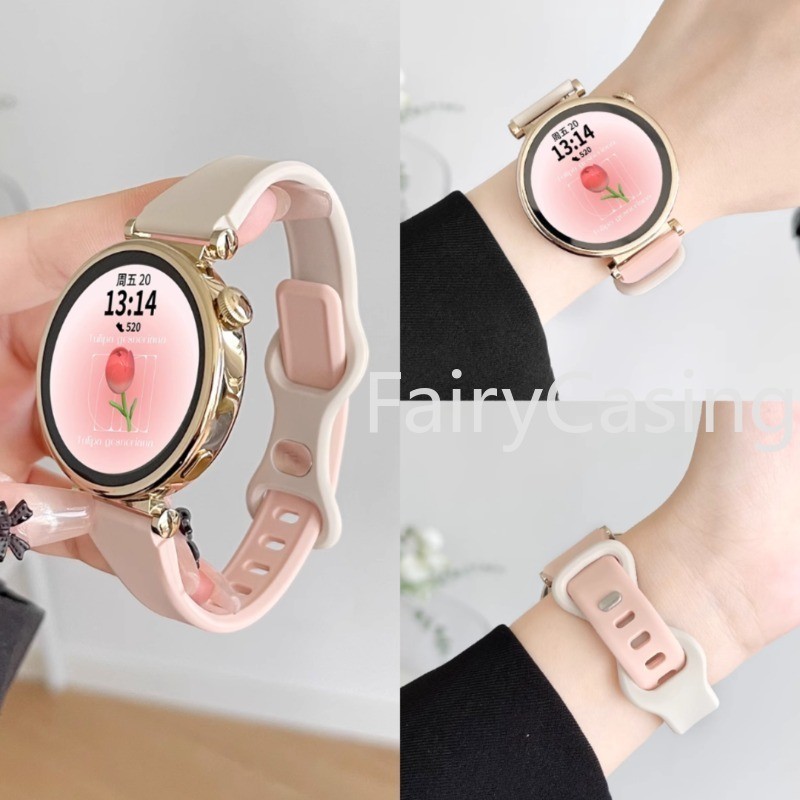 Slim สายนาฬิกาซิลิโคนสําหรับ Samsung Galaxy Watch 7 40 มม. 44 มม. 6 5 4 6 Classic 5 Pro 4 Active 2 Active 2 Gear 3 ยางสายนาฬิกา