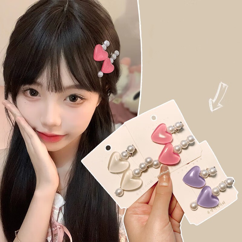 กิ๊บติดผมมุกหัวใจหวานผู้หญิงน่ารักผมหักหนึ่งคลิปเครื่องประดับผม