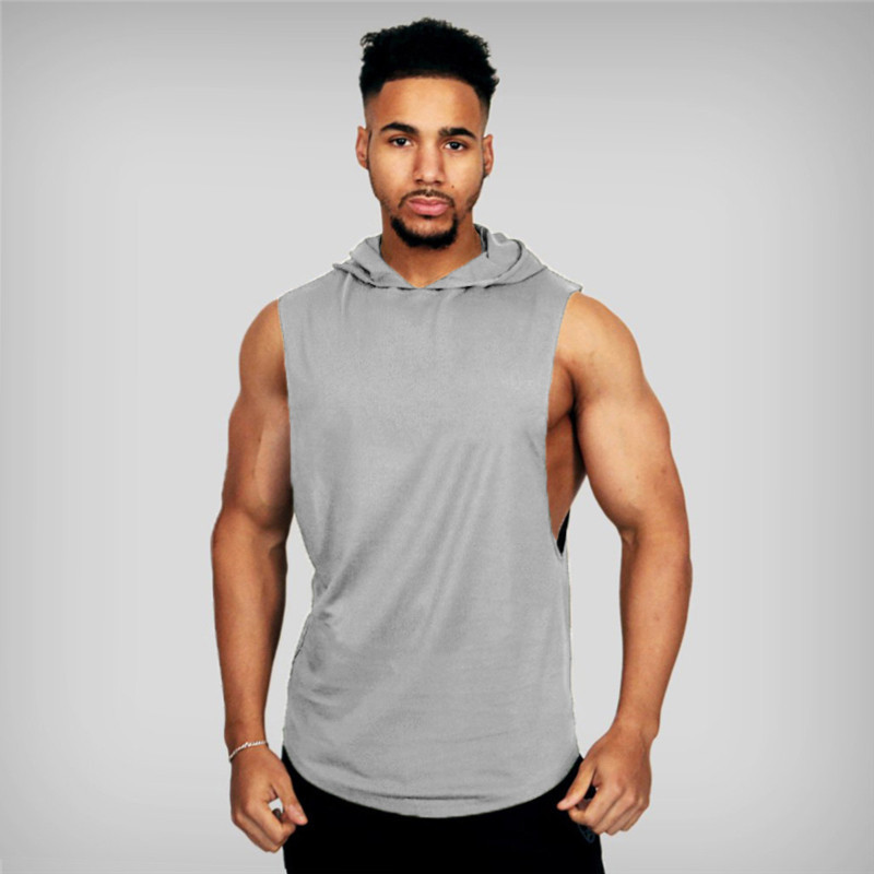 ใหม่ออกกําลังกายhooded Tank Tops Keep Fit Gym Mensสวมใส่ฟิตเนสกีฬาCotsเสื้อผ้าHoodieแฟชั่นผ้าฝ้ายแขนกุดCoolเสื้อกั๊ก - รูปที่ 5