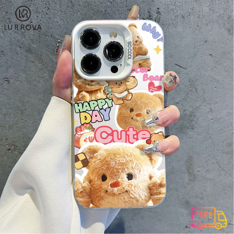 Case สำหรับ OPPO Reno12 F 5G Reno 12 5G Reno 12 Pro 5G Reno11 F 5G Reno 11 5G Reno 11 Pro 5G Reno 10 5G Reno 10 Pro 5G Reno 8T 5G Reno 8T 4G Reno 8Z 5G Reno 7Z 5G Reno 8 Reno 7 Biye เนยเคสโทรศัพท์ TPU กันกระแทกรูปหมี