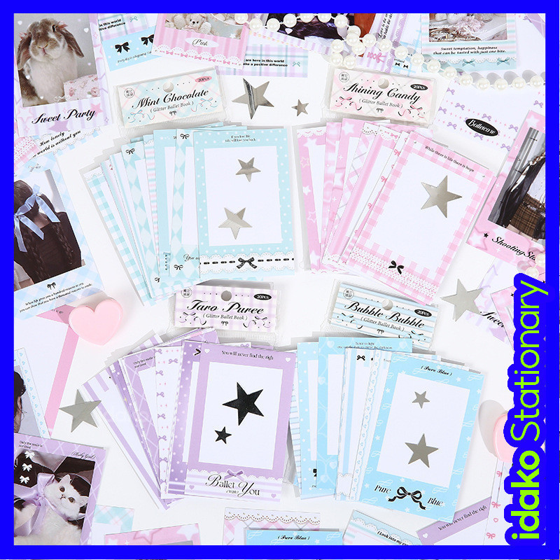 Idako [Floating Light Ballet Collection Series] 20PCS Ballet Hollow Polaroid Photo Frame Sticker Handbook Decorative SS134