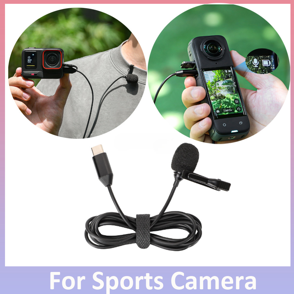 ไมโครโฟนแบบหนีบเสื้อสําหรับ Insta360 X4 X3 X2 DJI POCKET 3 Type-C ไมโครโฟนสําหรับ Insta360 Ace Pro อุปกรณ์เสริม