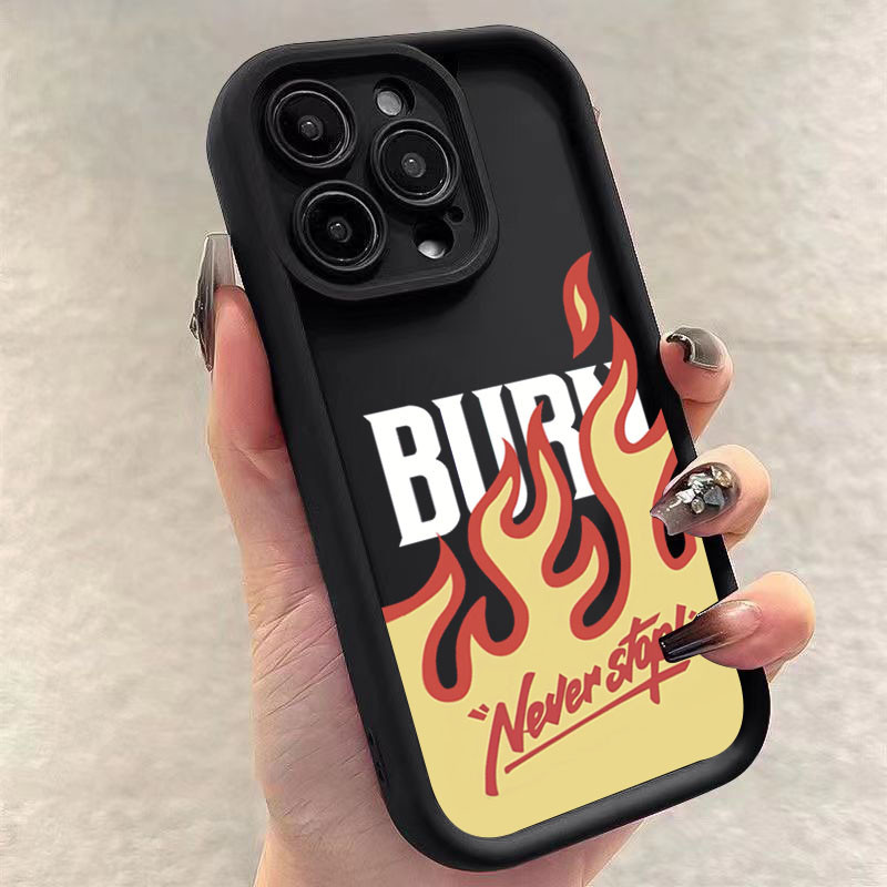 สําหรับ Infinix Hot 40 Pro 40i 30i 30 Play NFC สมาร์ท 8 7 5 6 Spark GO 2024 Camon 20 Pro หมายเหตุ 40 30 5G 12 G96 Tecno Spark 20C 10 ภาษาอังกฤษเปลวไฟซิลิโคนป้องกันกันกระแทก