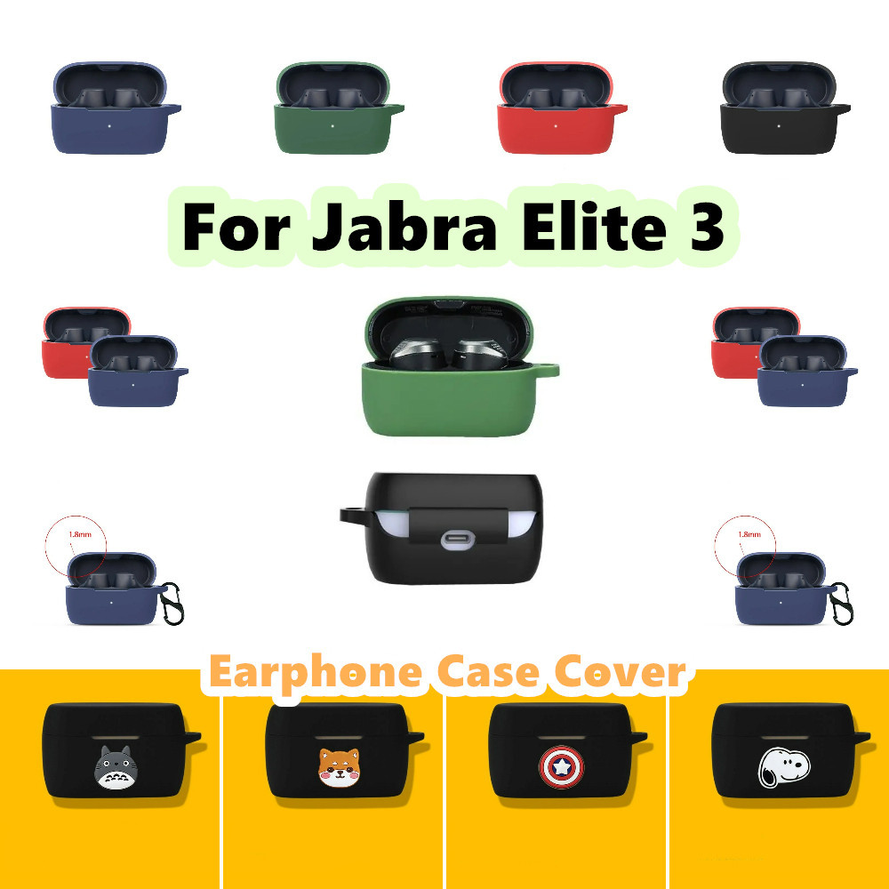ขายร้อนสําหรับ Jabra Elite 3 Case Casing Soft Silicone Solid color Trend Cartoon Case Cover