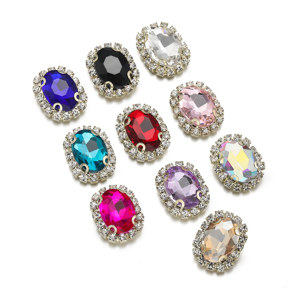 St.kunkka 2-10 ชิ้น 14 * 18 มม.รูปไข่ Claw เพชรแฟชั่นอุปกรณ์เสริมเหมาะสําหรับ diy สร้อยข้อมือสร้อยคออุปกรณ์เสริมเครื่องประดับ - รูปที่ 2