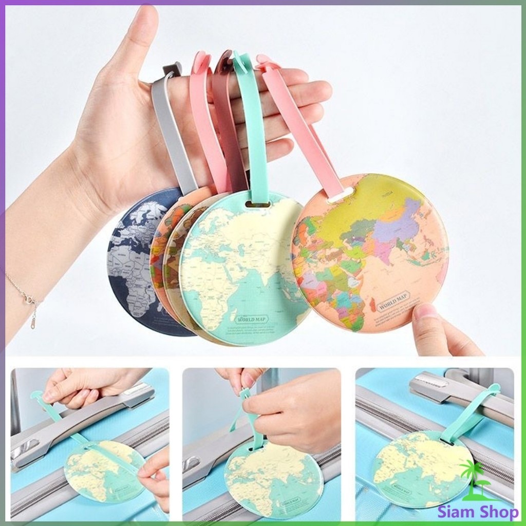 Siam ป้ายชื่อกระเป๋า แท็กกระเป๋าเดินทาง บัตรสัมภาระ แบบกลม Luggage Tag