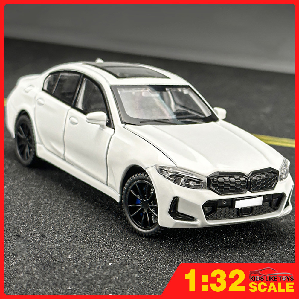 Klt 1:32 BMW 320i โลหะของเล่นรถรุ่นรถ Diecast สําหรับเด็กเด็กจําลองเสียง Light Effect ของขวัญงานอดิเรกคอลเลกชัน