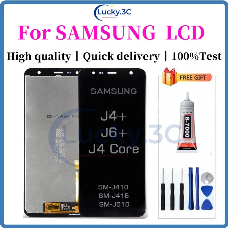 สําหรับ SAMSUNG Galaxy J4+ J4 Plus J6 Plus J4 Core J410 J415 J610 เปลี่ยนหน้าจอสัมผัส LCD