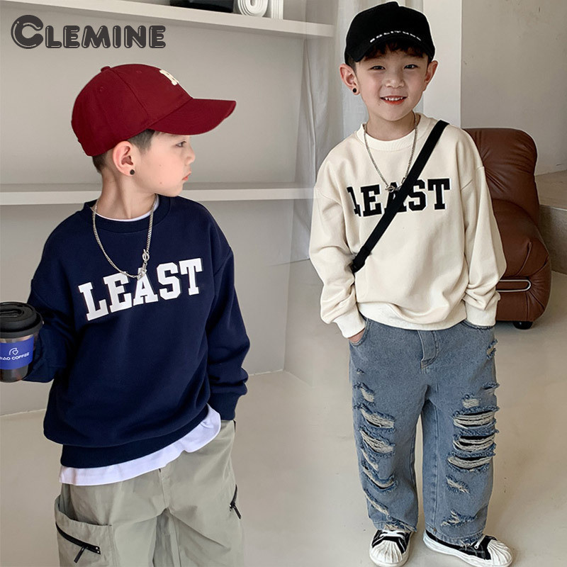 Clemine Boys เสื้อกันหนาวเด็กลูกเรือคอฤดูใบไม้ร่วงสบายๆฤดูใบไม้ร่วงเด็กการ์ตูนฤดูหนาวเสื้อผ้า