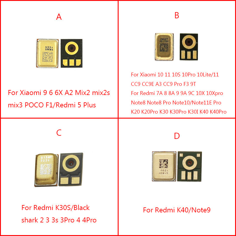 10-50pcs ภายใน MIC ลําโพงสําหรับ Xiaomi 6 6X 11 10S CC9E ผสม POCO X3 F1 Redmi 7A 8A 9A หมายเหตุ 8 9 