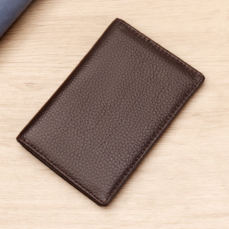 Mens ลายลิ้นจี่ cowhide บัตรเครดิตผู้ถือป้องกันแม่เหล็ก RFID ID Cards Cases soft Multi card slot บางกระเป๋าสตางค์ขนาดเล็ก