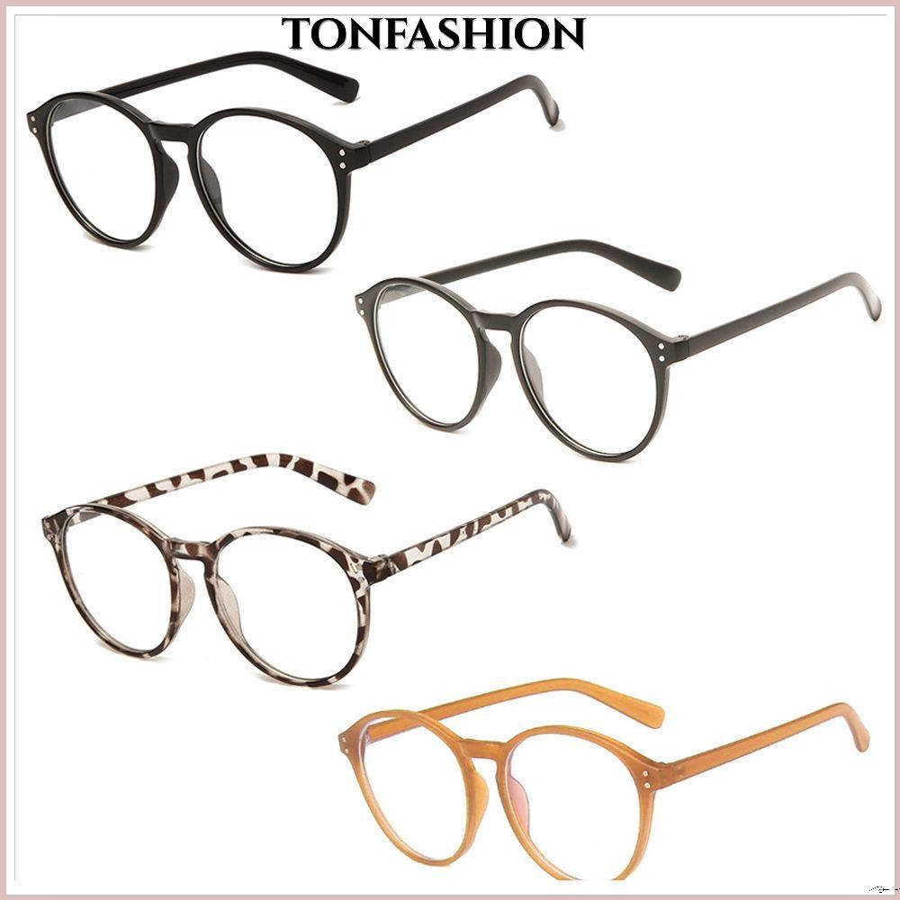 ตันแฟชั่น -1.0~-4.0 แว่นสายตาสั้นลดตาสายพันธุ์ป้องกันรังสียูวีกรอบกลมแว่นตากระจกแบน