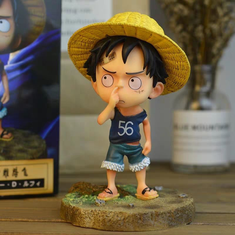 One Piece GK ในวัยเด็กมีความผิดในการแกะสลักทรายจมูกครั้งที่สอง Lu Fei ตะลึงและบังคับให้ทำมือโมเดลเครื่องประดับของขวัญสร้างสรรค์