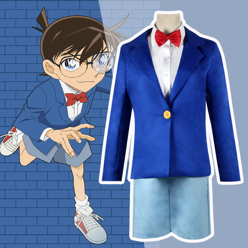 ฮาโลวีน เด็ก cosplay Detective Conan cos Kudo Shinichi ชุดการ์ตูนการประชุมประจำปีชุดคอสเพลย์ชุดนักเร