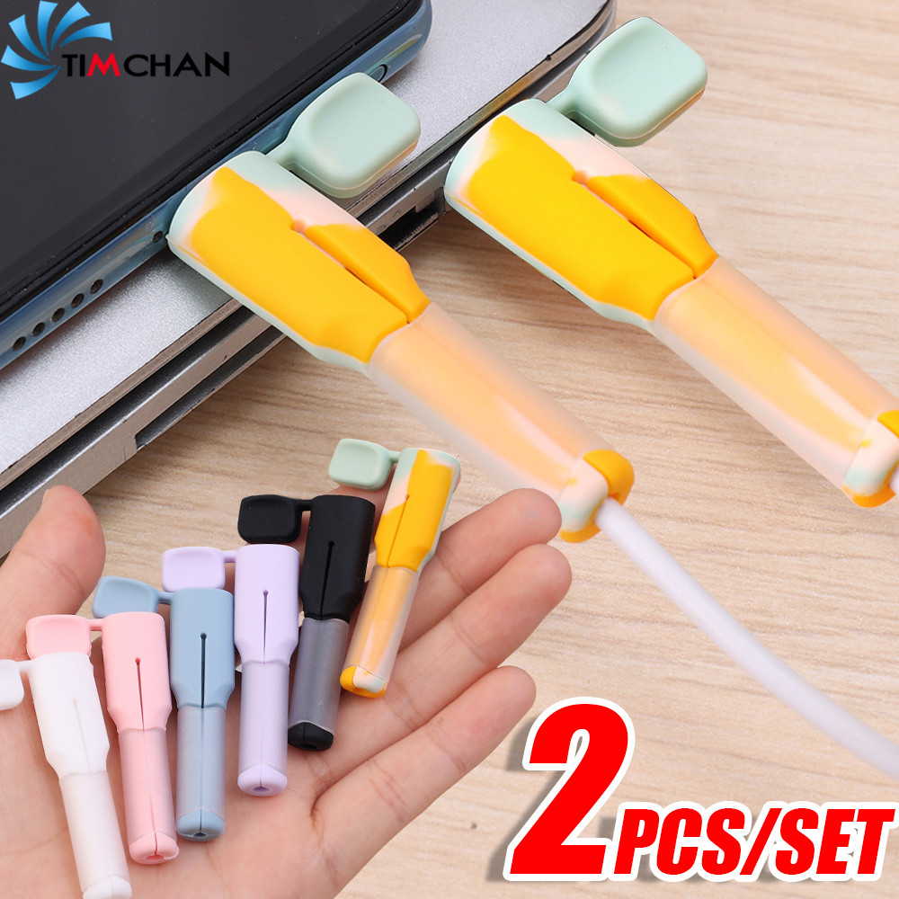 2 ชิ้น/เซ็ต Anti-Break Cable Protective Cover – Universal Cord Winder Protector – สายชาร์จโทรศัพท์ – สําหรับ iOS 18W/20W, USB-A, Type-C – สีลูกกวาด, ซิลิโคน, นุ่ม, ทนทาน ราคา ถูกที่สุด ดีลบีเคเค รูปภาพหลัก