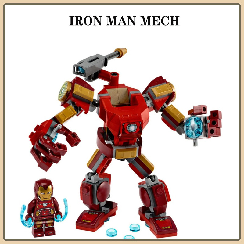 76140 Iron Man Mech Marvel Series บล็อกของเล่นสำหรับผู้ชายและผู้หญิงของขวัญ (150 + ชิ้น)