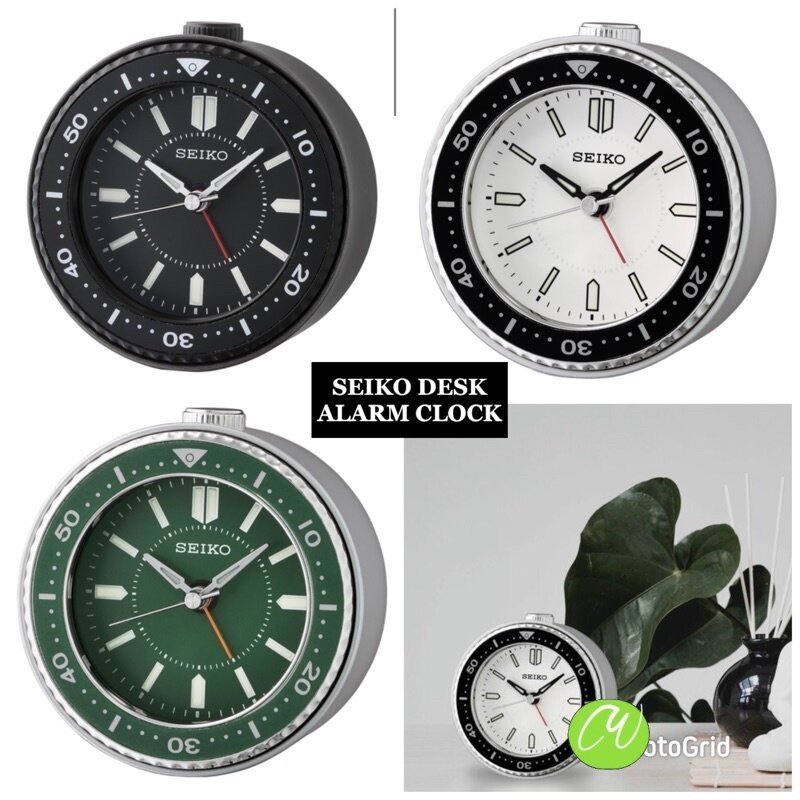 [SEIKO Alarm TABLE CLOCK] SEIKO DIVER WATCH DISIGN DESK ALARM CLOCK / JAM LOCENG / QUIET SWEEP SECON