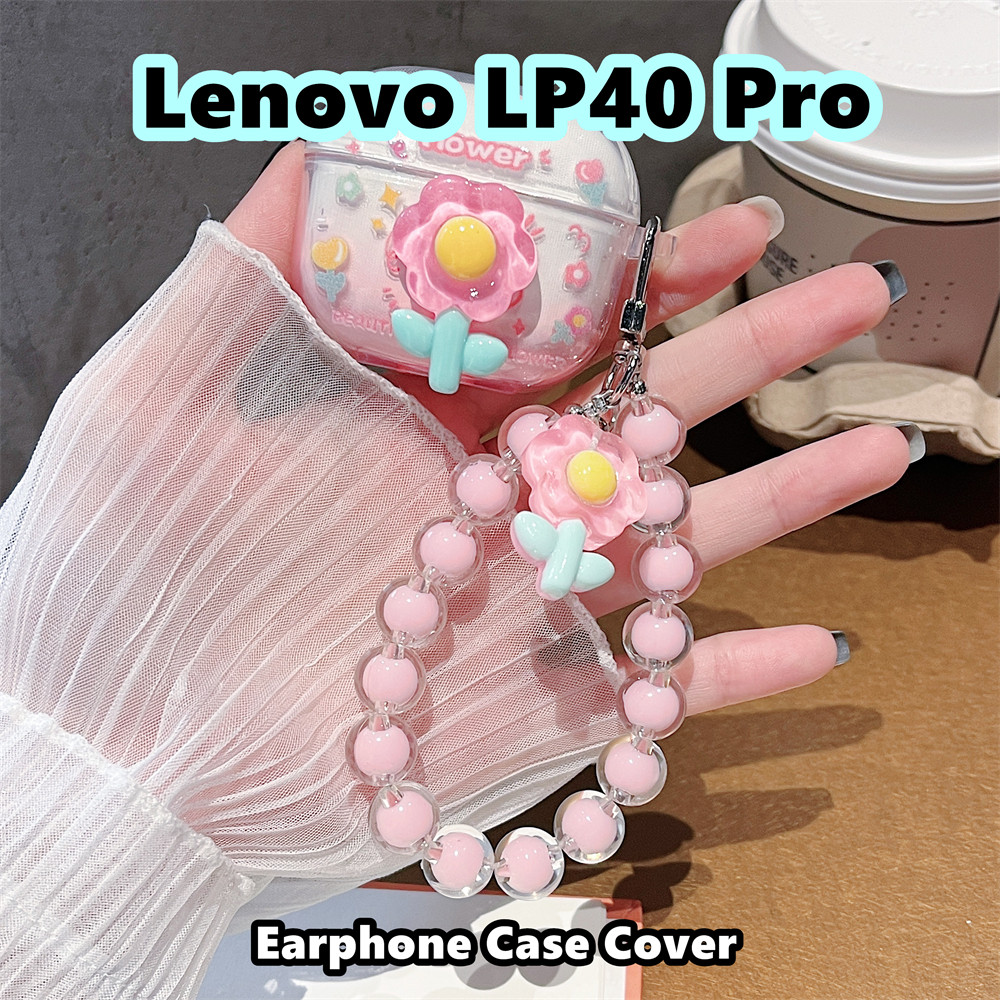 ส่วนลดสําหรับ Lenovo LP40 Pro Case Casing Soft Silicone Headphone Case DIY Floral Patterns