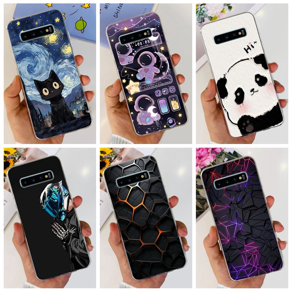 SAMSUNG สําหรับsamsung Galaxy S10 PlusกรณีSM-G975Fกันกระแทกน่ารักการ์ตูนซิลิโคนเคสโทรศัพท์สําหรับSamsung S10 + S10Plusกันชน