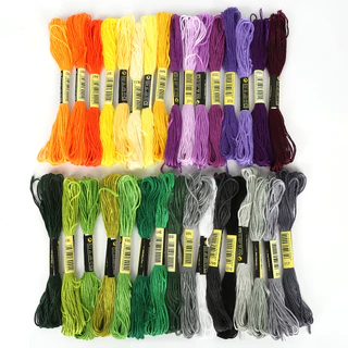 8 ชิ้นผ้าฝ้ายหลากสีปักครอสติสด้ายเย็บผ้า Skeins เย็บปักถักร้อยด้ายไหมขัดฟันชุดเสื้อผ้า DIY เย็บอุปกรณ์เสริม