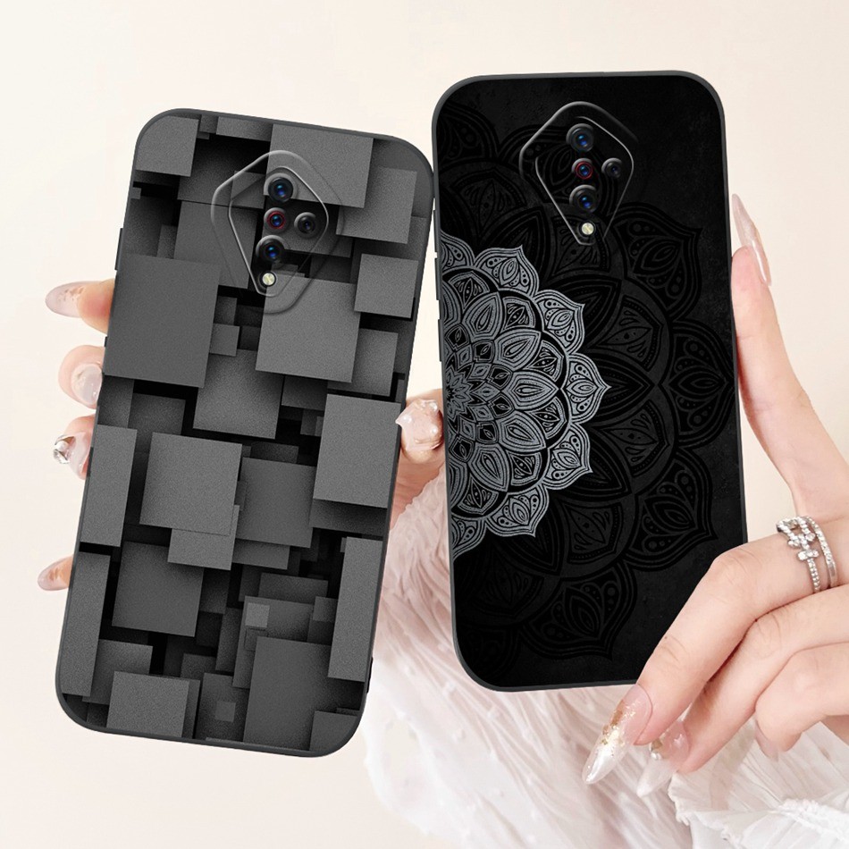 Vivo S1 Pro 1920 1920_20 / S1 Prime V1937 เลนส์ป้องกันกรณี Vivo S1Pro S1Prime แฟชั่นทาสีซิลิโคนอ่อนนุ่มเคสโทรศัพท์