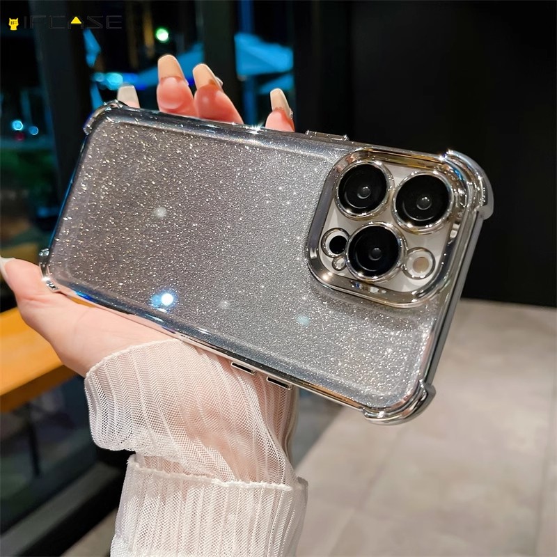 สําหรับ Honor X50 X40 GT X30 X9 5G Magic 6 5 4 Pro เคสโทรศัพท์ไล่โทนสีชุบเงา Shining Glitter สาวหรูหราถุงลมนิรภัย Anti Fall กันกระแทกปลอกอ่อนกรณีปกหลัง
