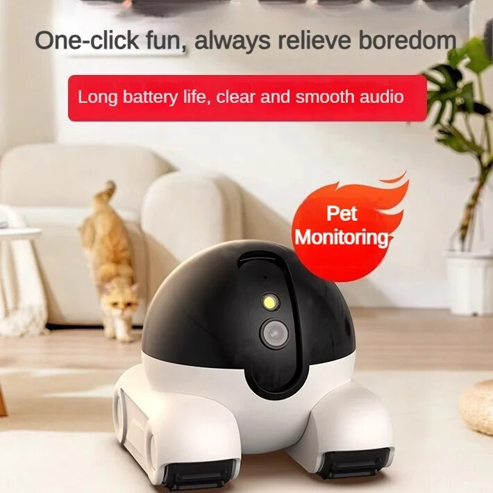 จอภาพกล้องสัตว์เลี้ยง Wifi pet CompanionToy camera Cat Dog Smart Robot cam pet Security กล้องวงจรปิด
