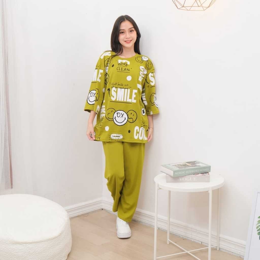 WILLSHA - ZSO ONESET OVERSIZE WOMENS MULAN MOTIF / Oversize Cool Smile Suit / Simple Outfit Current 