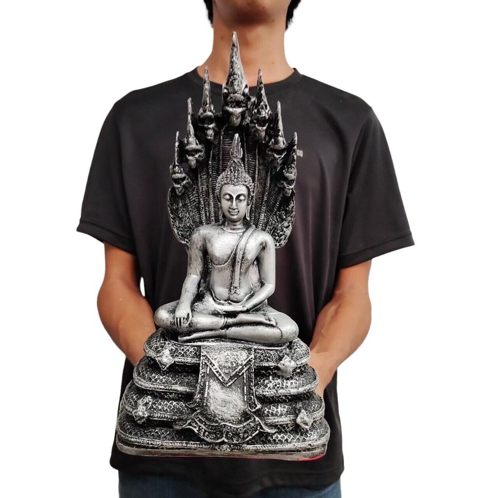 พระประจำวันเสาร์ ปางนาคปรก สรเงินเก่า ขนาด 5 นิ้ว สูง 11 นิ้ว sumpatichami_ppk