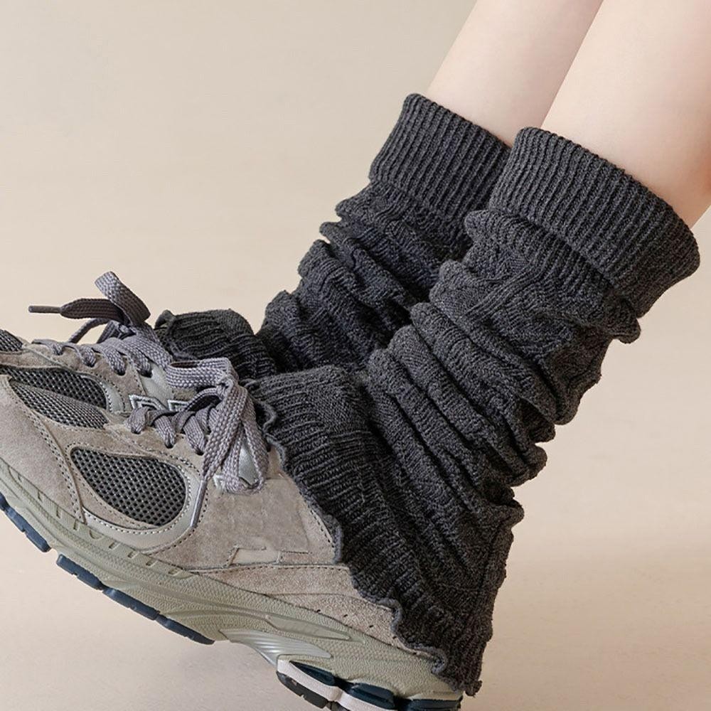 โบลูโอมิ ขาอุ่น น่ารัก หวานสไตล์lolita ถุงเท้าบูตสีทึบสำหรับฤดูหนาว - รูปที่ 5