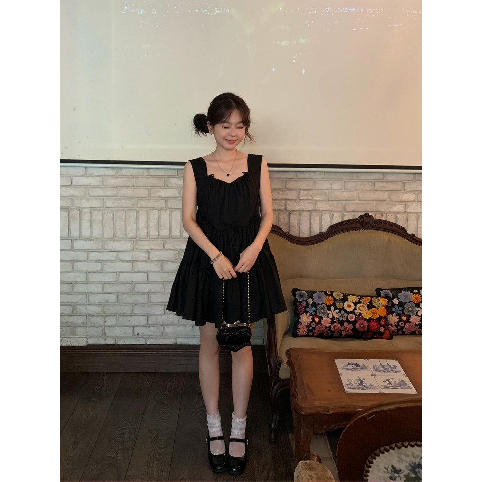 Betty house🌸พร้อมส่ง ชุดเดรสผู้หญิง เดรสสั้นน่ารัก ชุดมินิหวาน โบว์ ดีไซน์จีบหลวม เซ็กซี่แขนกุด รุ่นใหม่ล่าสุด - รูปที่ 7