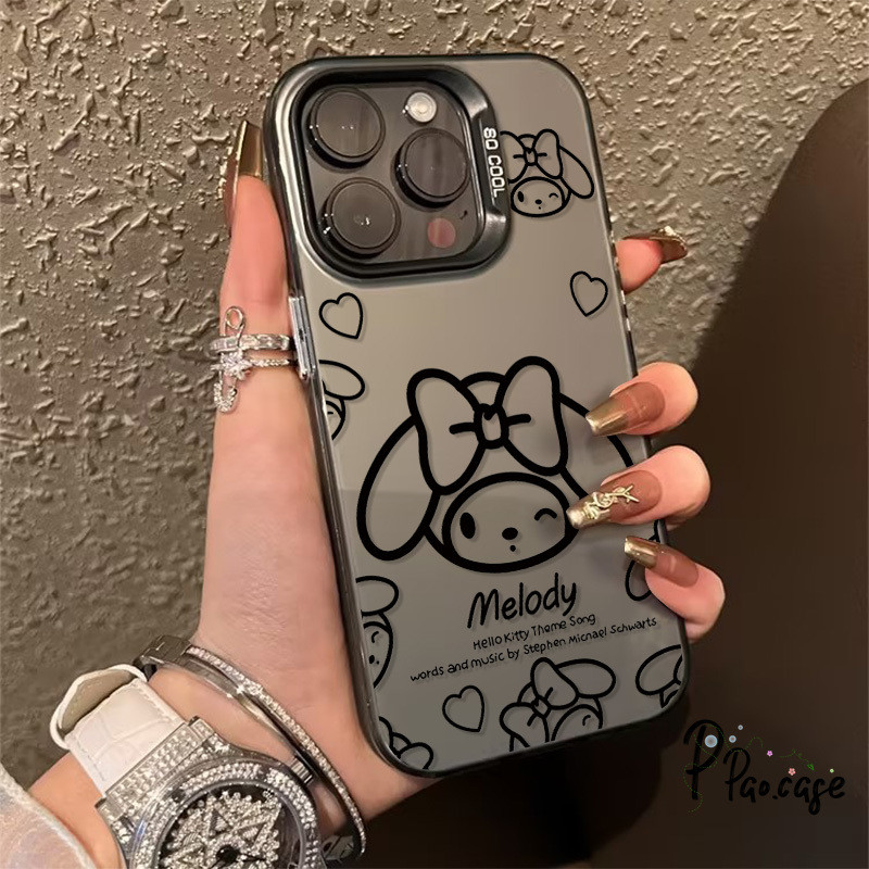 การ์ตูนน่ารัก Melody กรณีโทรศัพท์เข้ากันได้ เคสไอโฟน 11 15 13 12 14 Pro Max 7 Plus XR X XS Max 8 7 15 14 Plus SE 2020